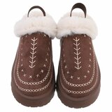Bruine suede lage winter mule Linda_