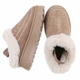 Kaki bruine suede lage winter mule Linda_