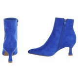 Saffier blauw daimen enkellaarsje Adiva_