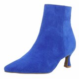 Saffier blauw daimen enkellaarsje Adiva_