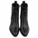 Zwart western-biker enkellaarsje Delphine_