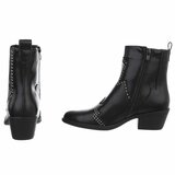 Zwart western-biker enkellaarsje Delphine_