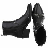 Zwart western-biker enkellaarsje Delphine_