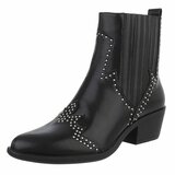 Zwart western-biker enkellaarsje Delphine_