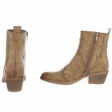 Kaki bruin western-biker enkellaarsje Delphine_