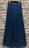 Petrol blauwe broek in satin_
