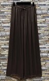 Maroon bruine broek in satin_