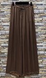 Donker bruine broek in satin_