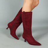 Hoge bordeaux suede laars Carlien_