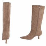 Hoge kaki bruine suede laars Carlien_