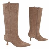 Hoge kaki bruine suede laars Carlien_