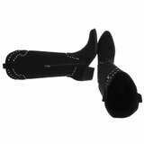 Hoge zwarte suede western-biker laars Charis_