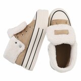 Kaki bruine hoge winter sneaker Charella_