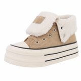 Kaki bruine hoge winter sneaker Charella_