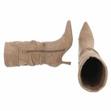 Kaki bruine midi suede laars Caprice_
