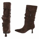 Bruine midi suede laars Caprice_