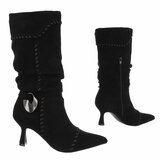 Zwarte midi suede laars Caprice_