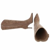 Hoge licht bruine suede western-biker laars Carissa_