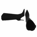 Hoge zwarte suede western-biker laars Carissa_