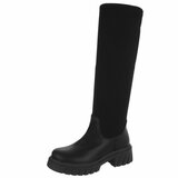 Hoge zwarte textiel laars Chantelle_