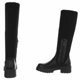 Hoge zwarte textiel laars Chantelle_