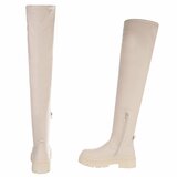 Beige overknee laars Carijn_