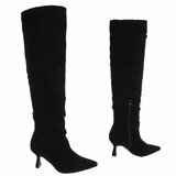 Zwarte suede overknee laars Cosima_