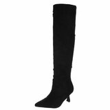 Zwarte suede overknee laars Cosima_