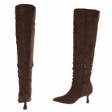 Bruine suede overknee laars Cosima_