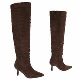 Bruine suede overknee laars Cosima_