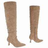 Licht bruine suede overknee laars Cosima_