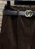 Donker bruine velvet broek_