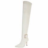 Witte overknee laars Jina_