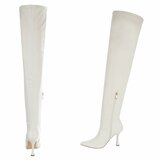 Witte overknee laars Jina_