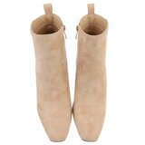 Beige suede bi material enkellaarsje Adele_