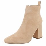 Beige suede bi material enkellaarsje Adele_