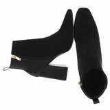 Zwart suede bi material enkellaarsje Adele_