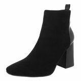 Zwart suede bi material enkellaarsje Adele_
