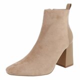 Kaki bruin suede bi material enkellaarsje Adele_