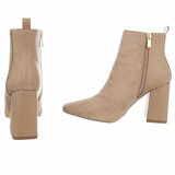 Kaki bruin suede bi material enkellaarsje Adele_