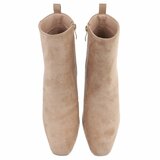 Kaki bruin suede bi material enkellaarsje Adele_