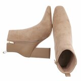Kaki bruin suede bi material enkellaarsje Adele_