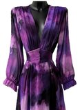 Sierlijke purper-zwarte mixed maxi jurk  _
