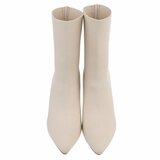 Beige textiel enkellaarsje Carol_