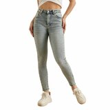  Blauwe slim fit jeans broek voor dames in used look_