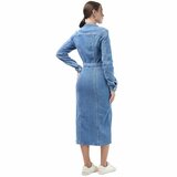 Trendy blauwe jeans jurk in used look_