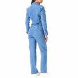 Trendy blauwe jeans jumpsuit in used look_