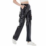 Coole zwarte leatherlook broek_