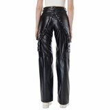 Coole zwarte leatherlook broek_