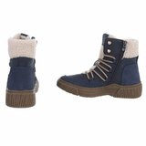 Blauwe suede winterboot Gabriela_